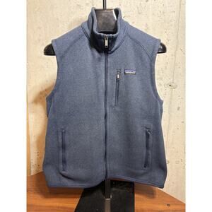 Patagonia Better Sweater Vest Full Zip Pockets Fleece Blue Mens Medium M 20x26